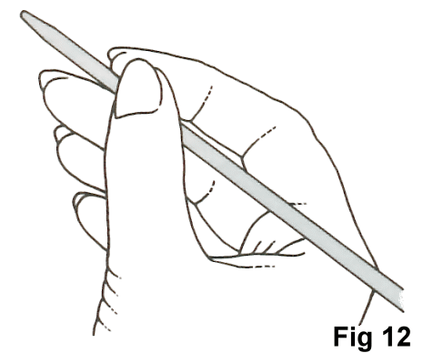 Fig 12 Holding knitting needles